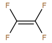 Structural representation of Tetrafluoroethylene