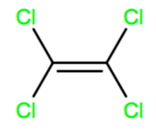 Structural representation of Tetrachloroethylene