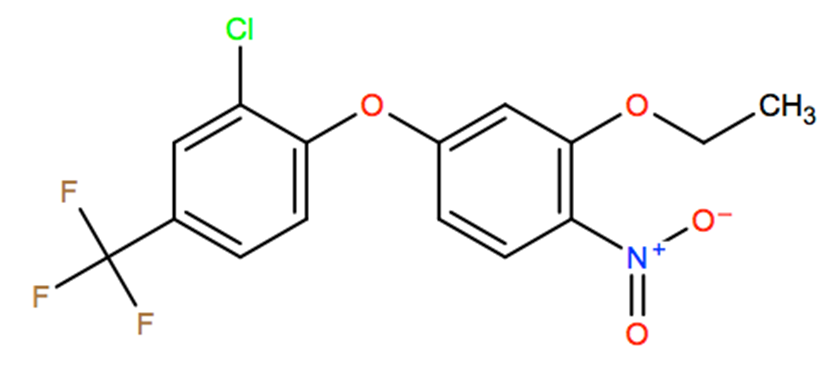 Structural representation of Oxyfluorfen