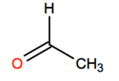 Structural representation of Acetaldehyde
