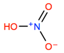 Structural representation of Nitric acid