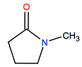 Structural representation of N-Methyl-2-pyrrolidone